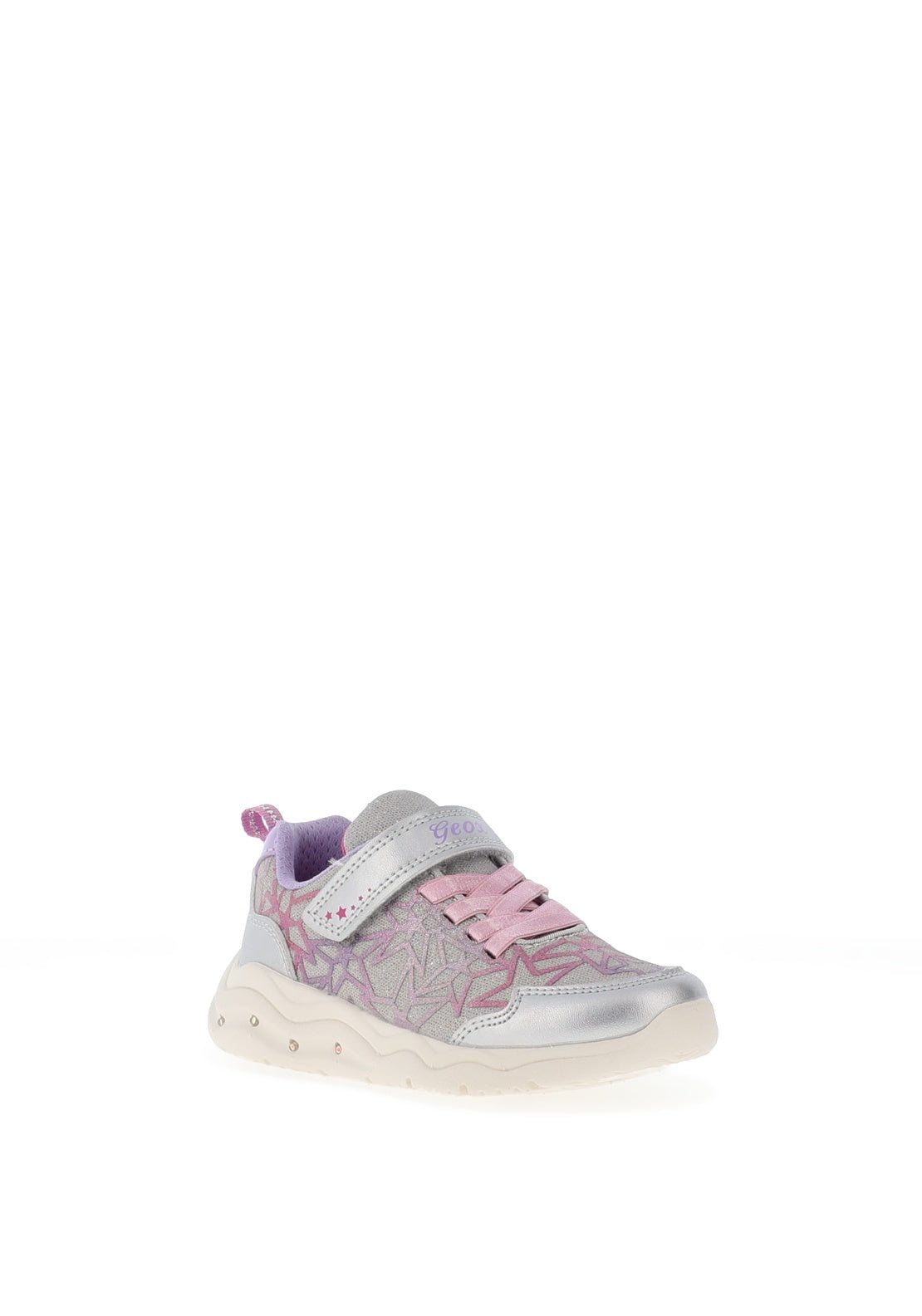 Geox Girls Phyper Light up Trainers, Silver