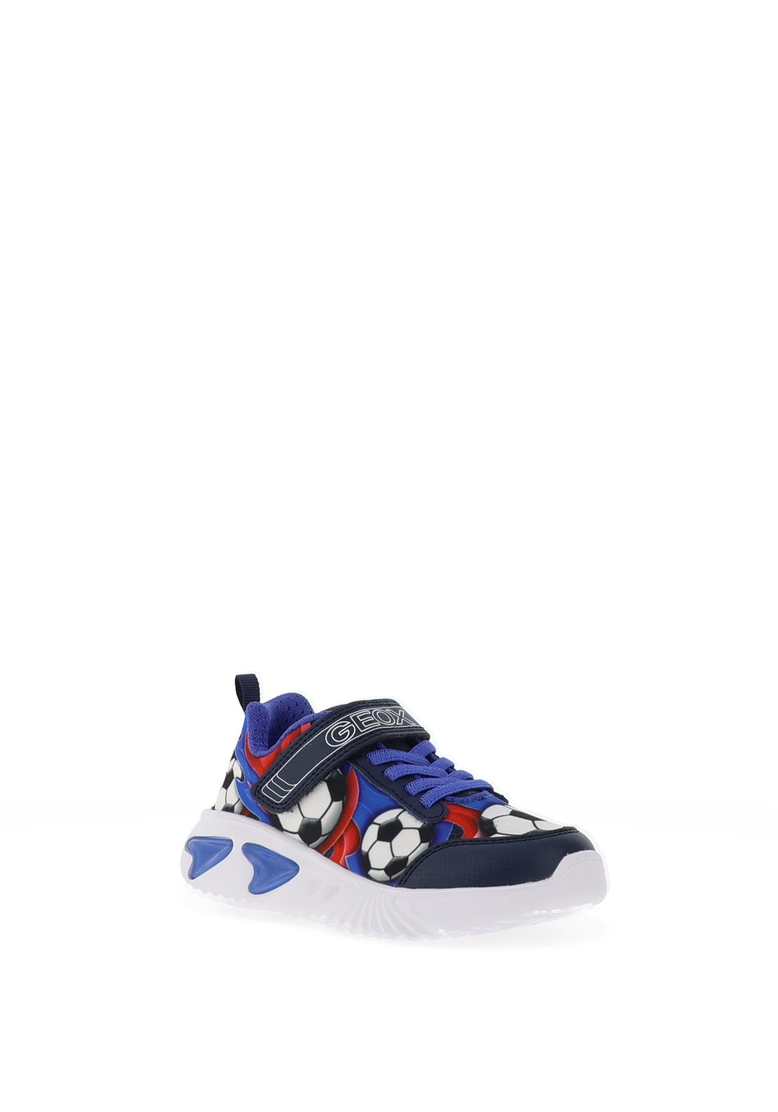 Geox Boy Assister Football Light Up Trainer, Navy