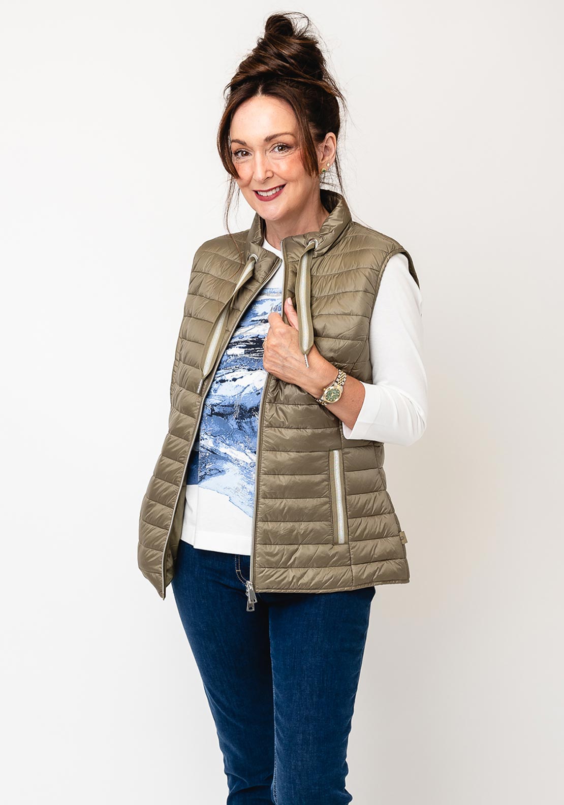 Gerry Weber Light Padded Gilet, Green McElhinneys