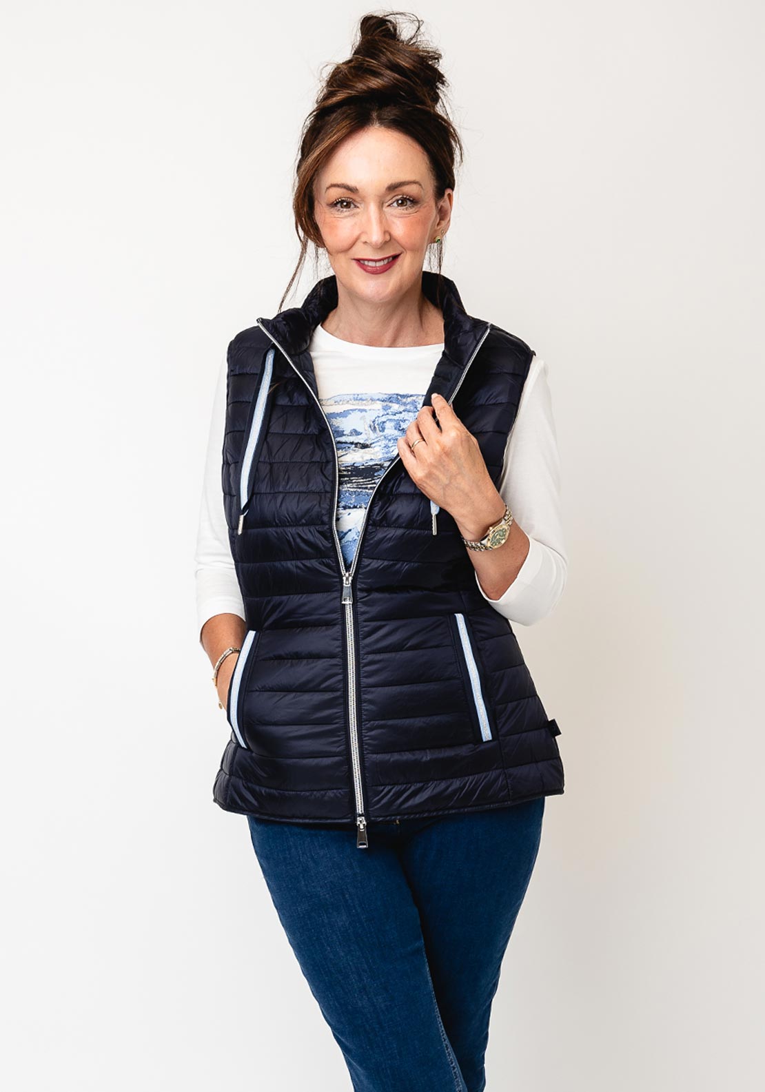 Gerry Weber Light Padded Gilet, Navy McElhinneys