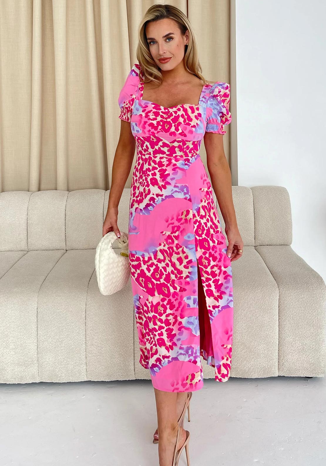 m&s pink leopard print dress Leopard-print mini dress Pink For Women