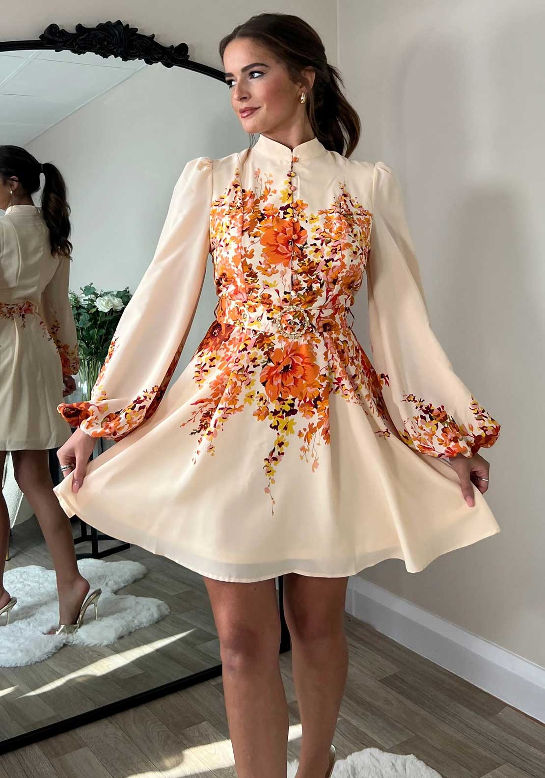strapless open back dress Burnt Orange Pleated Long Sleeve Mini Dress strapless open back dress Burnt Orange Pleated Long Sleeve Mini Dress