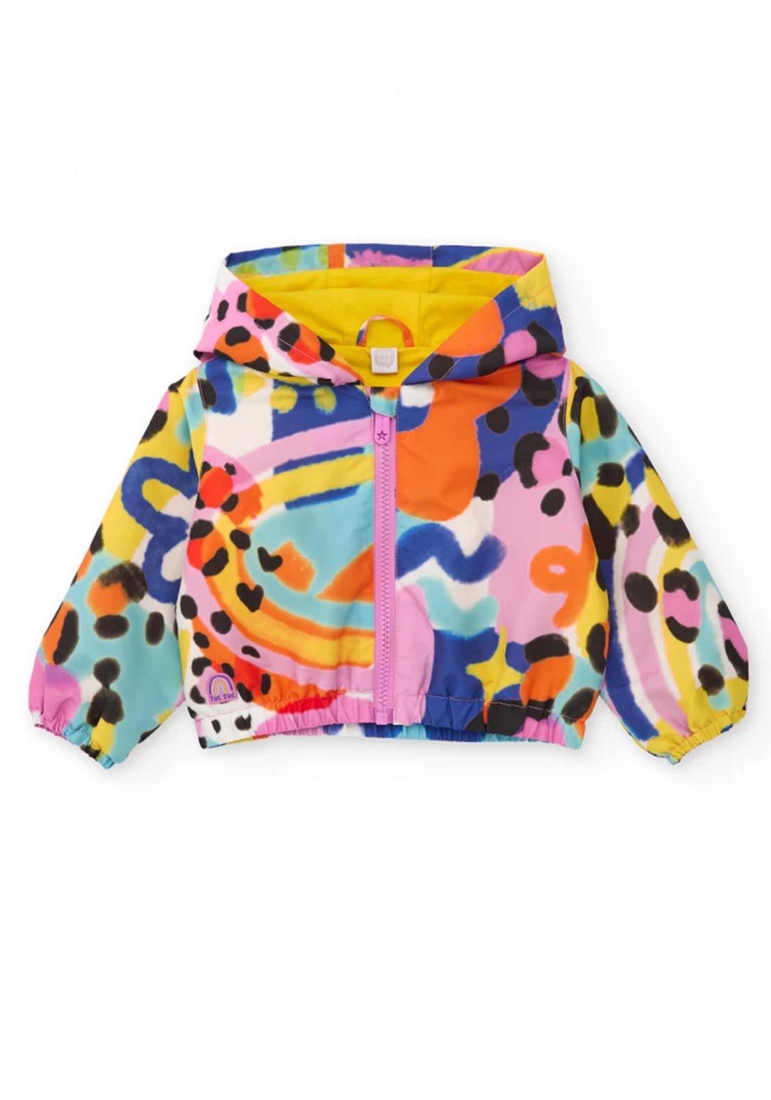 Tuc Tuc Girl Abstract Wind Stopper Hooded Jacket, Multi