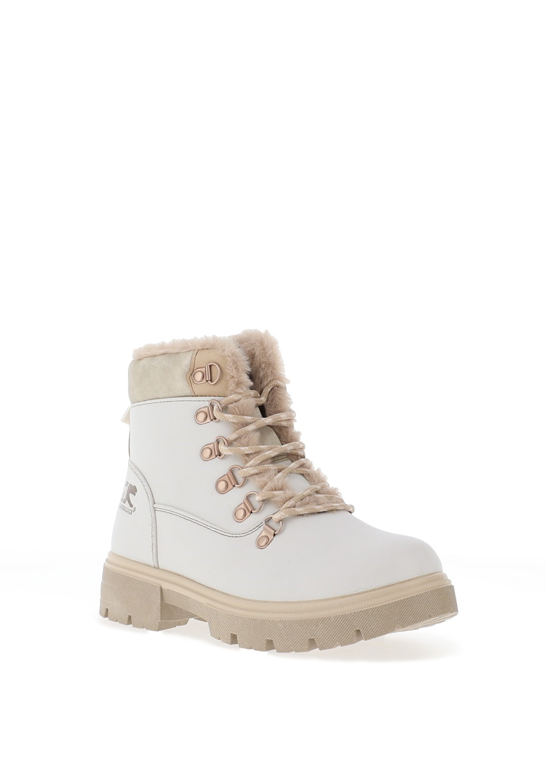 Gordon Jack Elsa Faux Fur Lined Ankle Boots, White