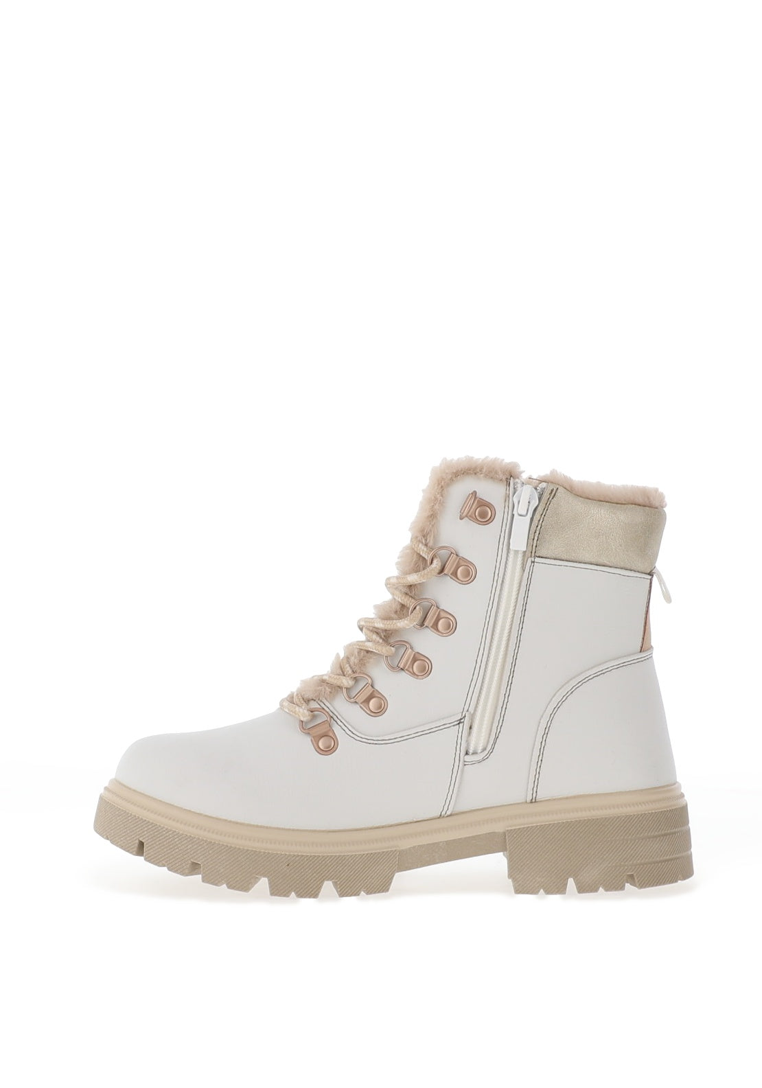 Gordon Jack Elsa Faux Fur Lined Ankle Boots, White