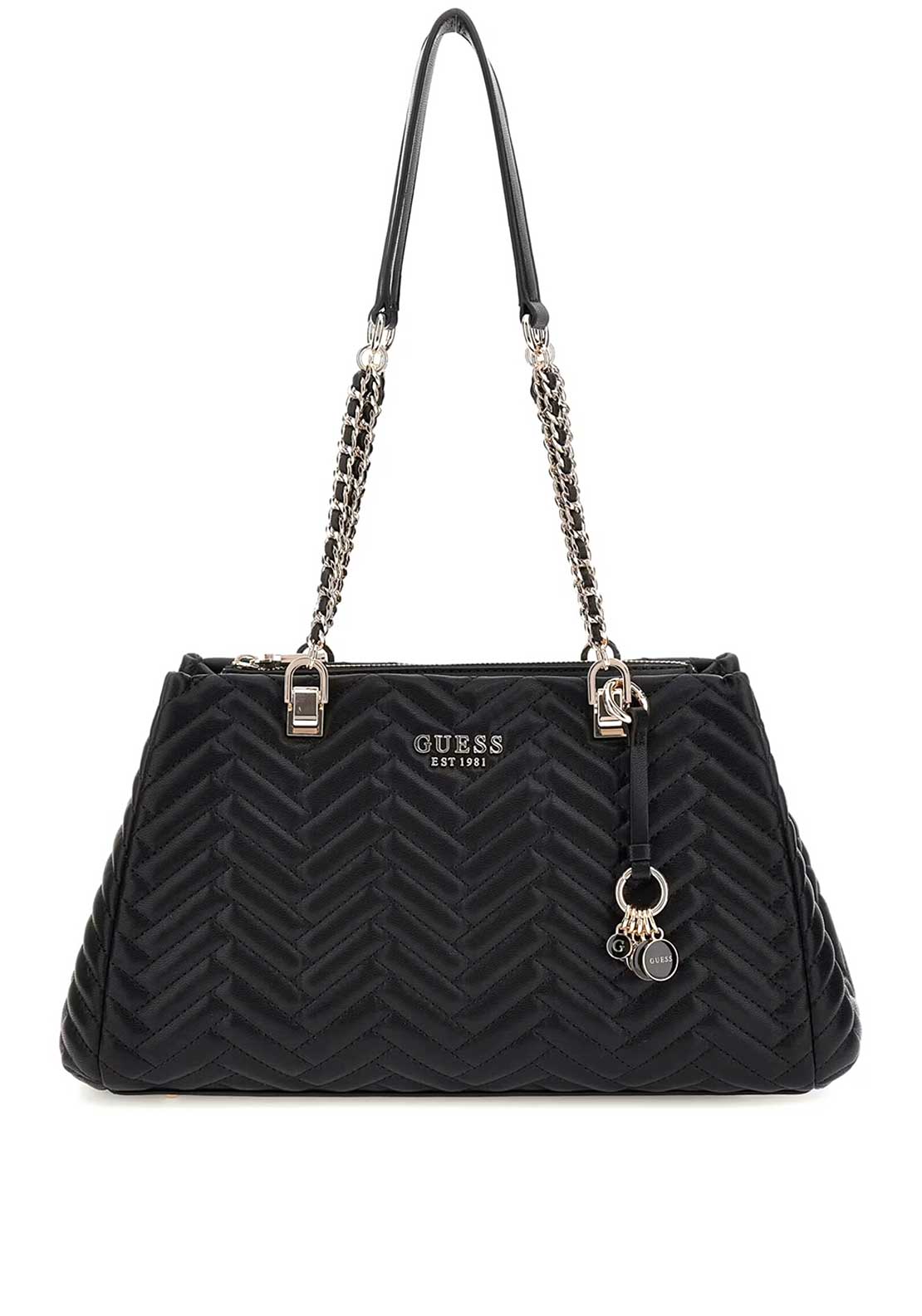 Guess Anning Quilted Shopper Tote Bag, Black