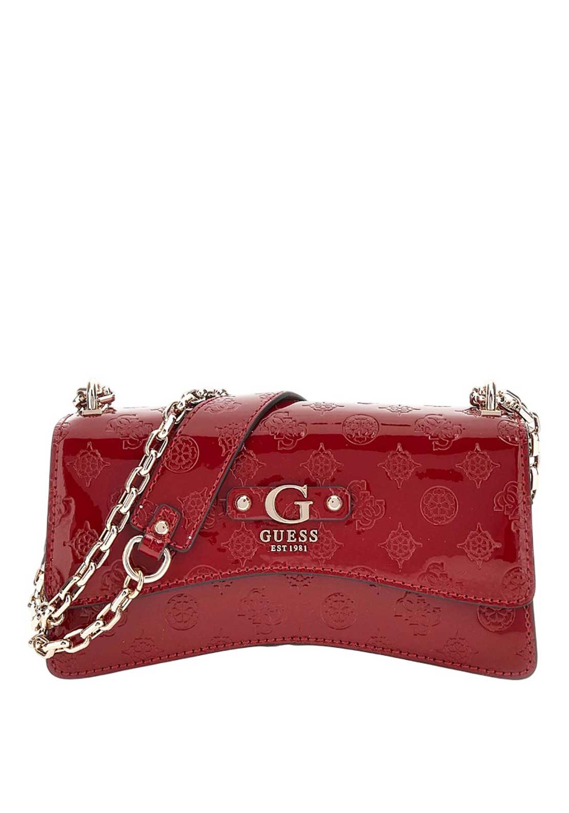 Guess Gerty 4G Logo Embossed Crossbody Bag, Red McElhinneys