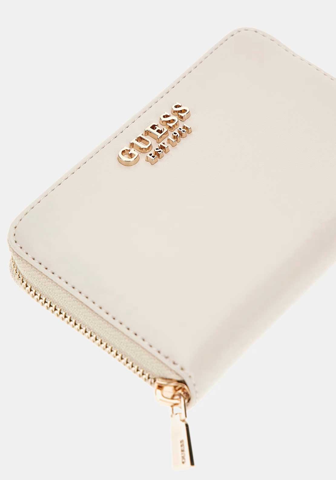 Guess Laurel SLG Zipped Medium Wallet, Bone