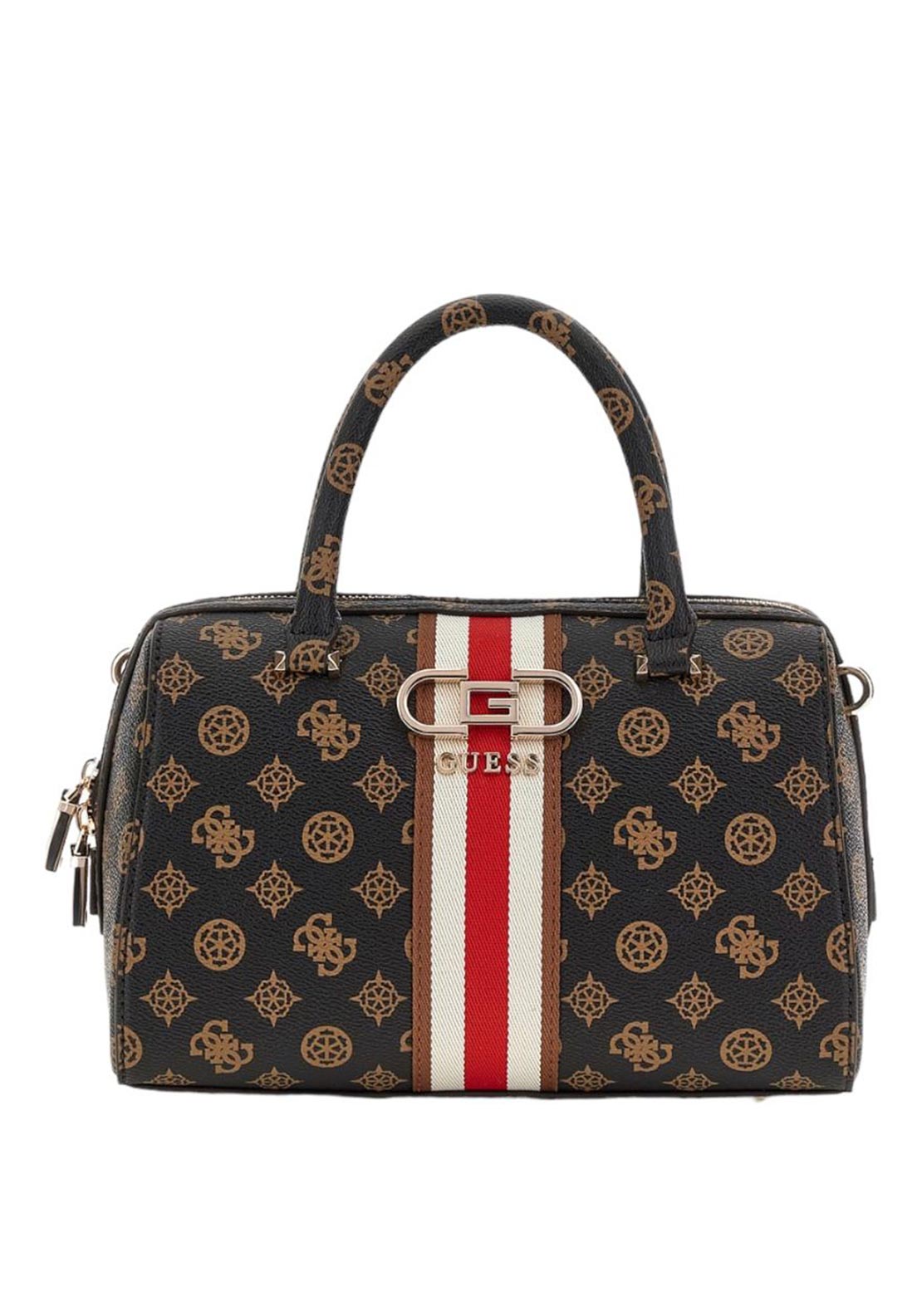 Guess Nelka 4G Peony Satchel Bag, Mocha McElhinneys