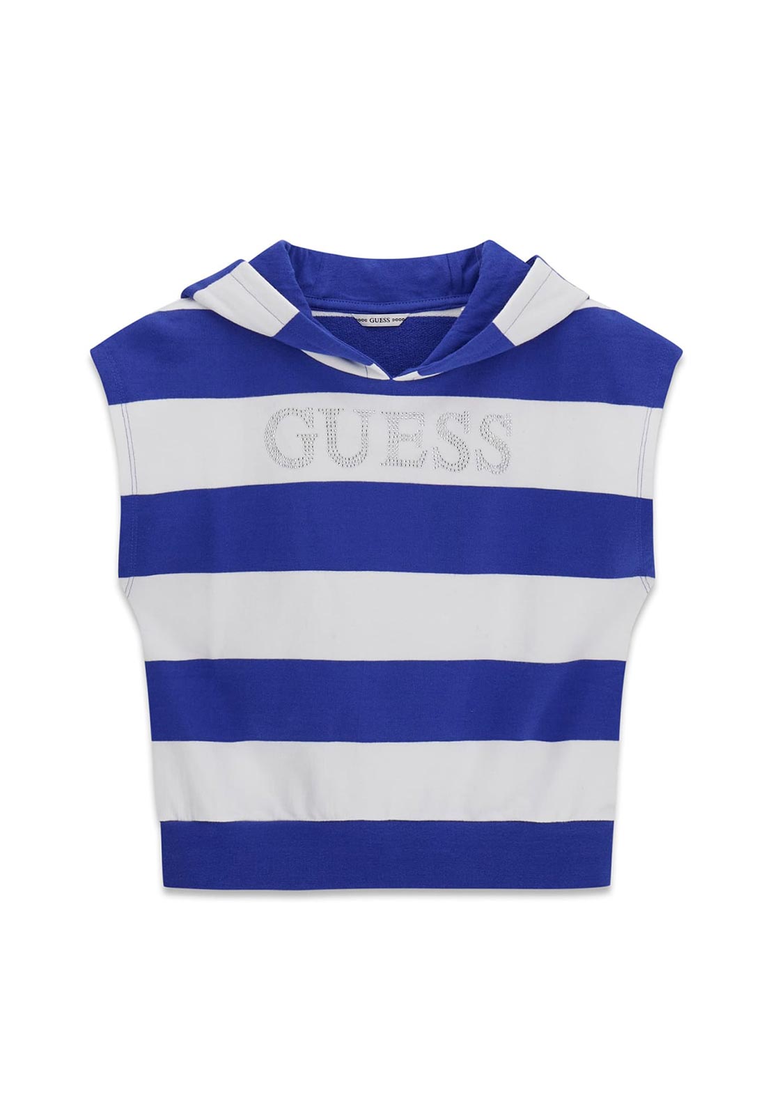 Guess Older Girl Stripe Hooded Top, Blue
