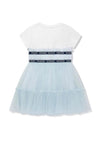 Guess Older Girl Mesh Fit and Flare Dress, Blue