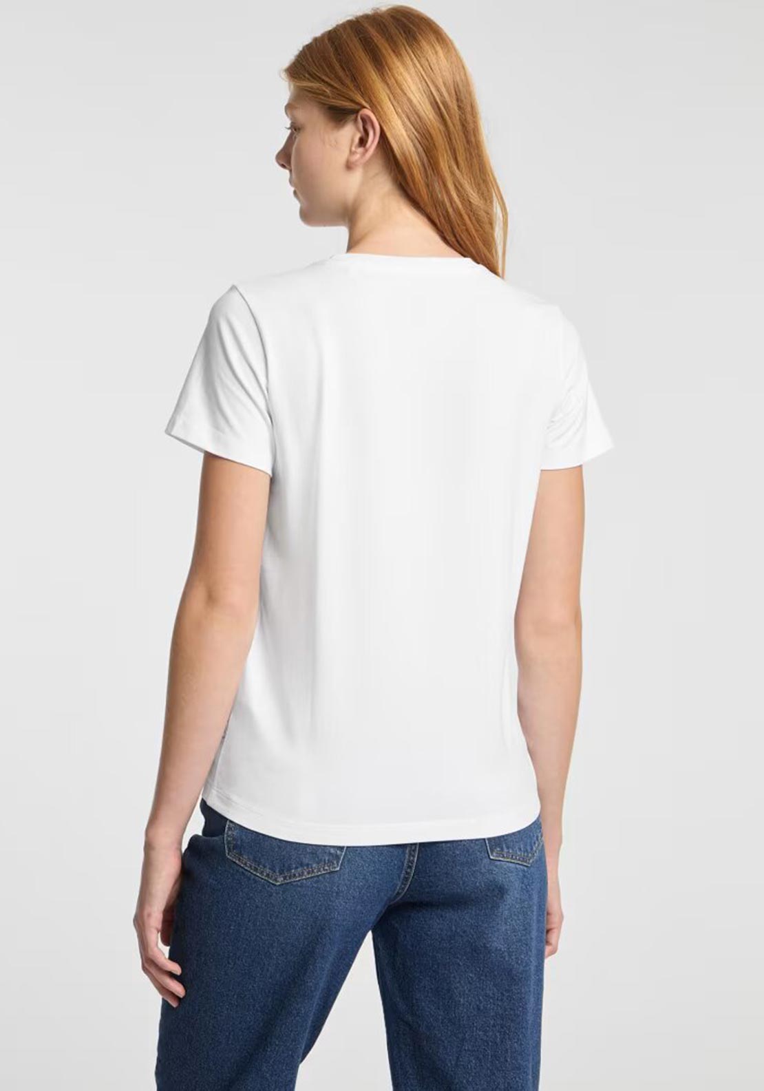 Guess Logo Embroidered T Shirt, White