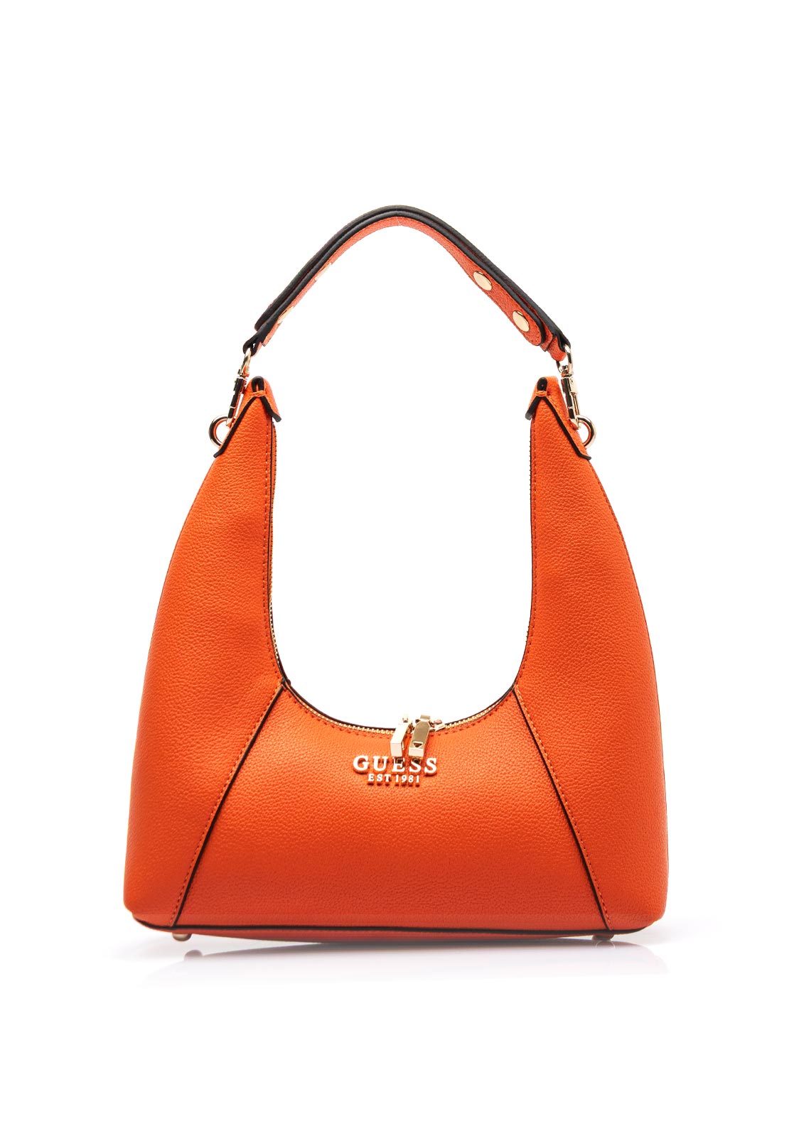 Guess Calista Dramatic Crescent Shoulder Bag, Orange McElhinneys