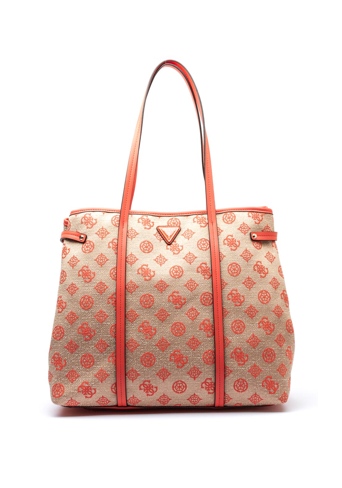 Guess Beyza Travel 4G Peony Large Tote Bag, Coral & Beige