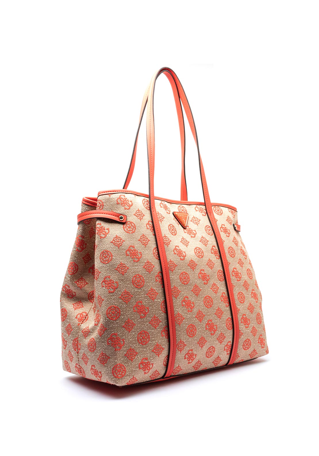Guess Beyza Travel 4G Peony Large Tote Bag, Coral & Beige