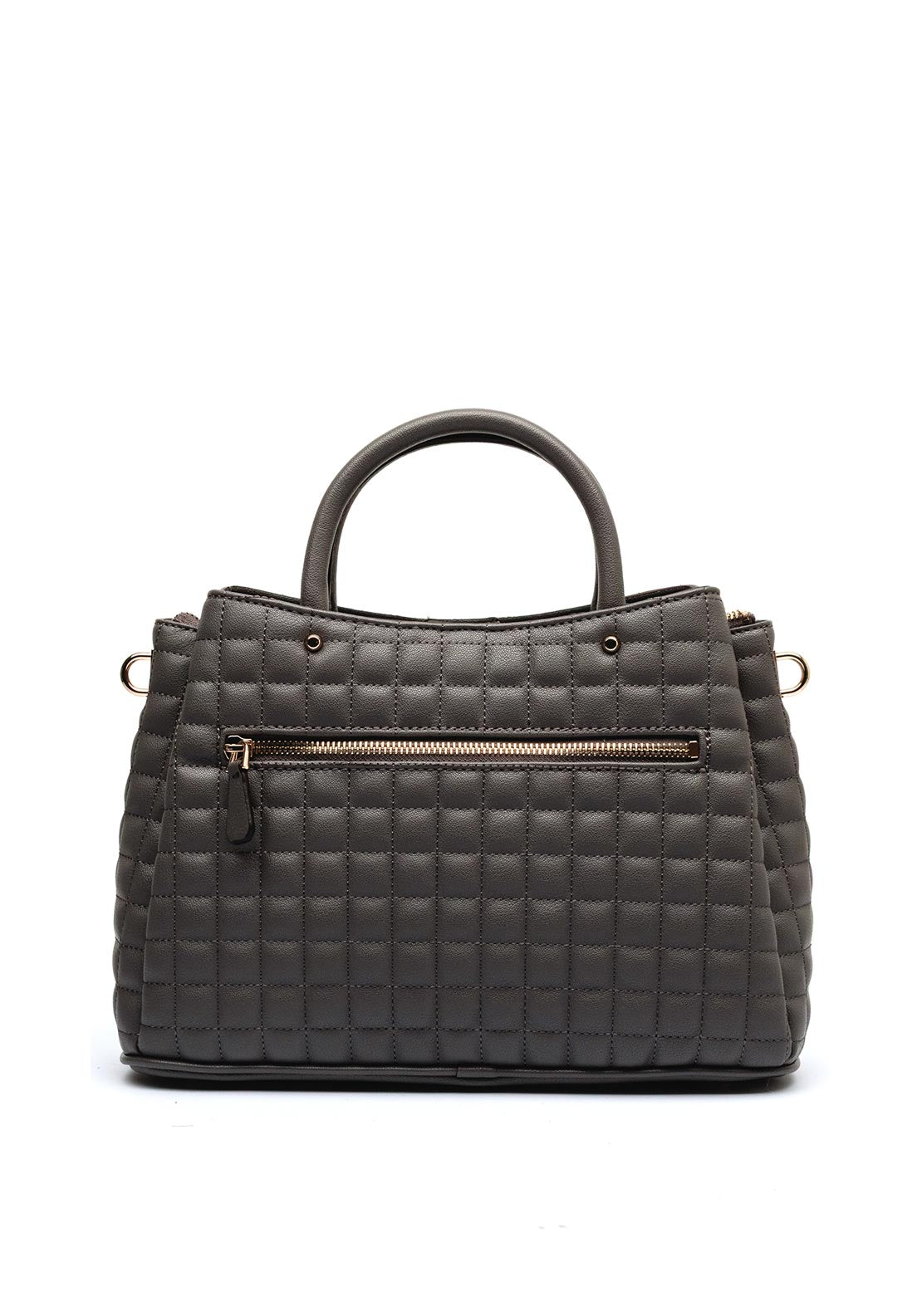 Guess Nadira Quilted Girlfriend Satchel Bag, Grey