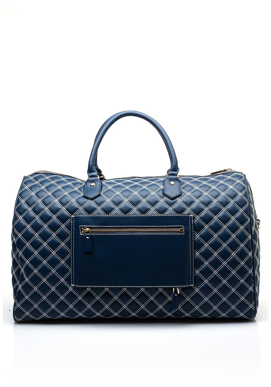 Guess Cruise Vibe Quilted Large Weekend Tote Bag, Navy & White