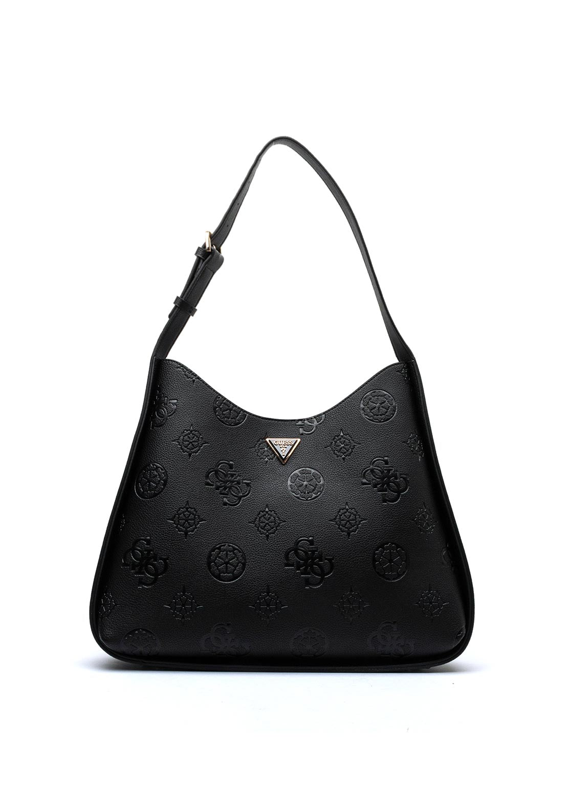 Guess Keandra 4G Peony Printed Large Shoulder Bag, Black McElhinneys