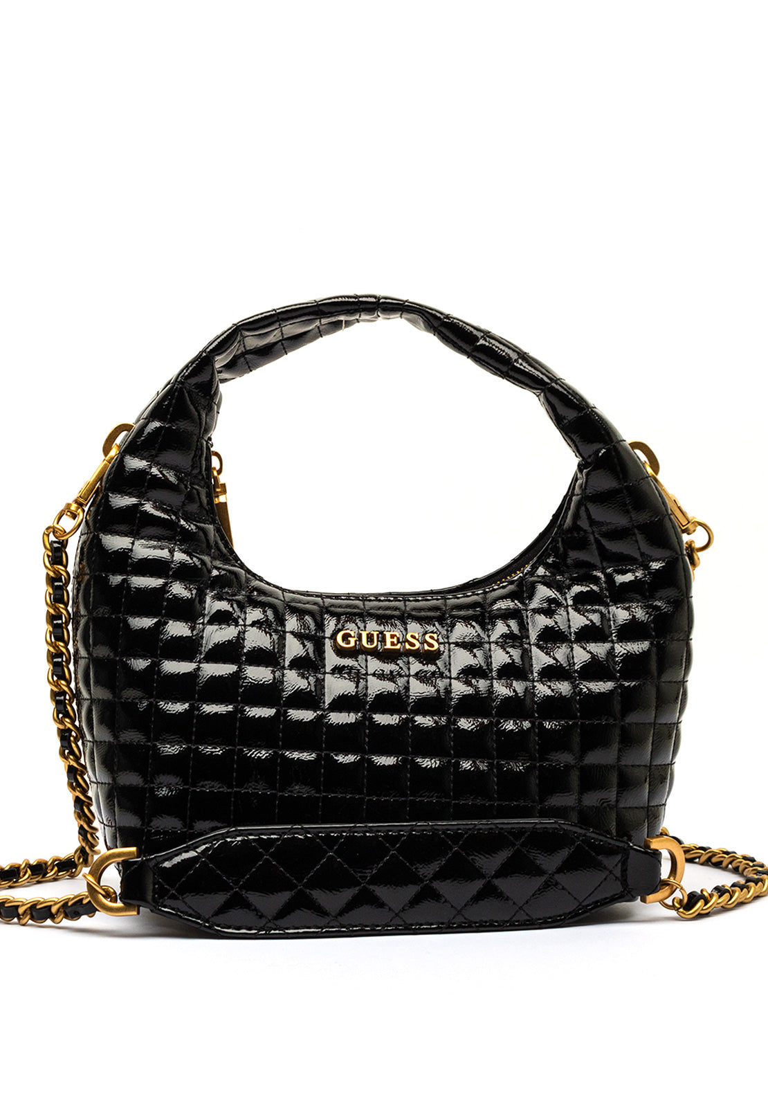 Quilted Handbag Guess Black Bag Gold Chain Guess Giully Top Zip