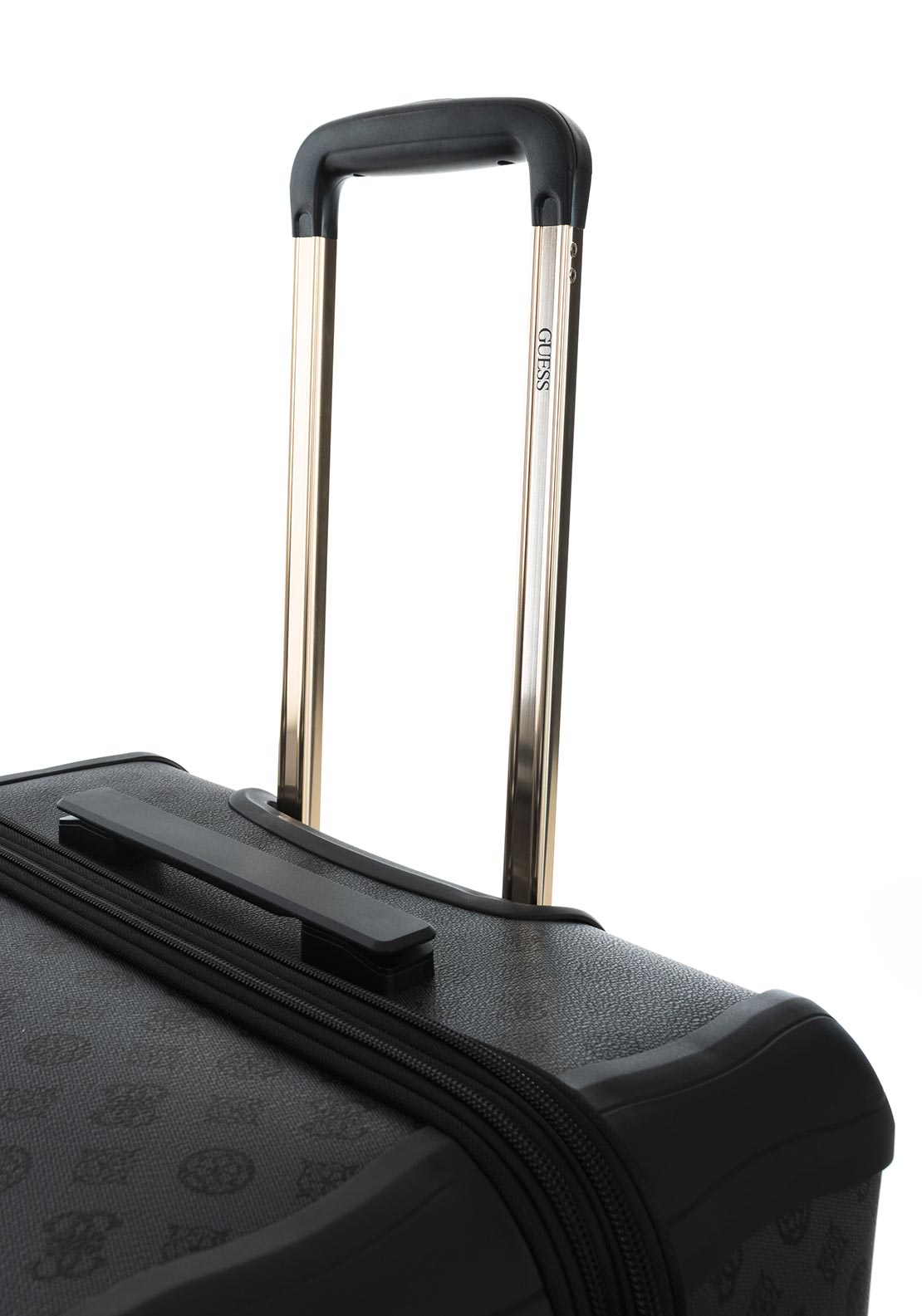 Guess Wilder 4G Peony 28” 8-Wheeler Spin Suitcase, Charcoal Grey