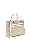 Guess Loralee 4G Peony Satchel Bag, White Multi