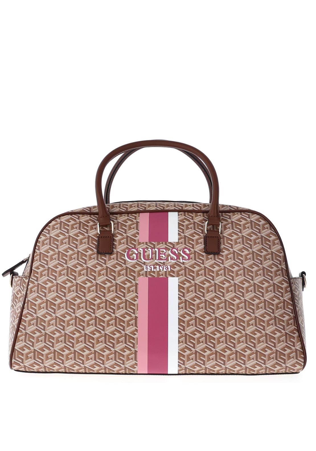 guess logo affair dome travel tote bag Black Berta Deluxe Guess Wilder Logo Travel Dome