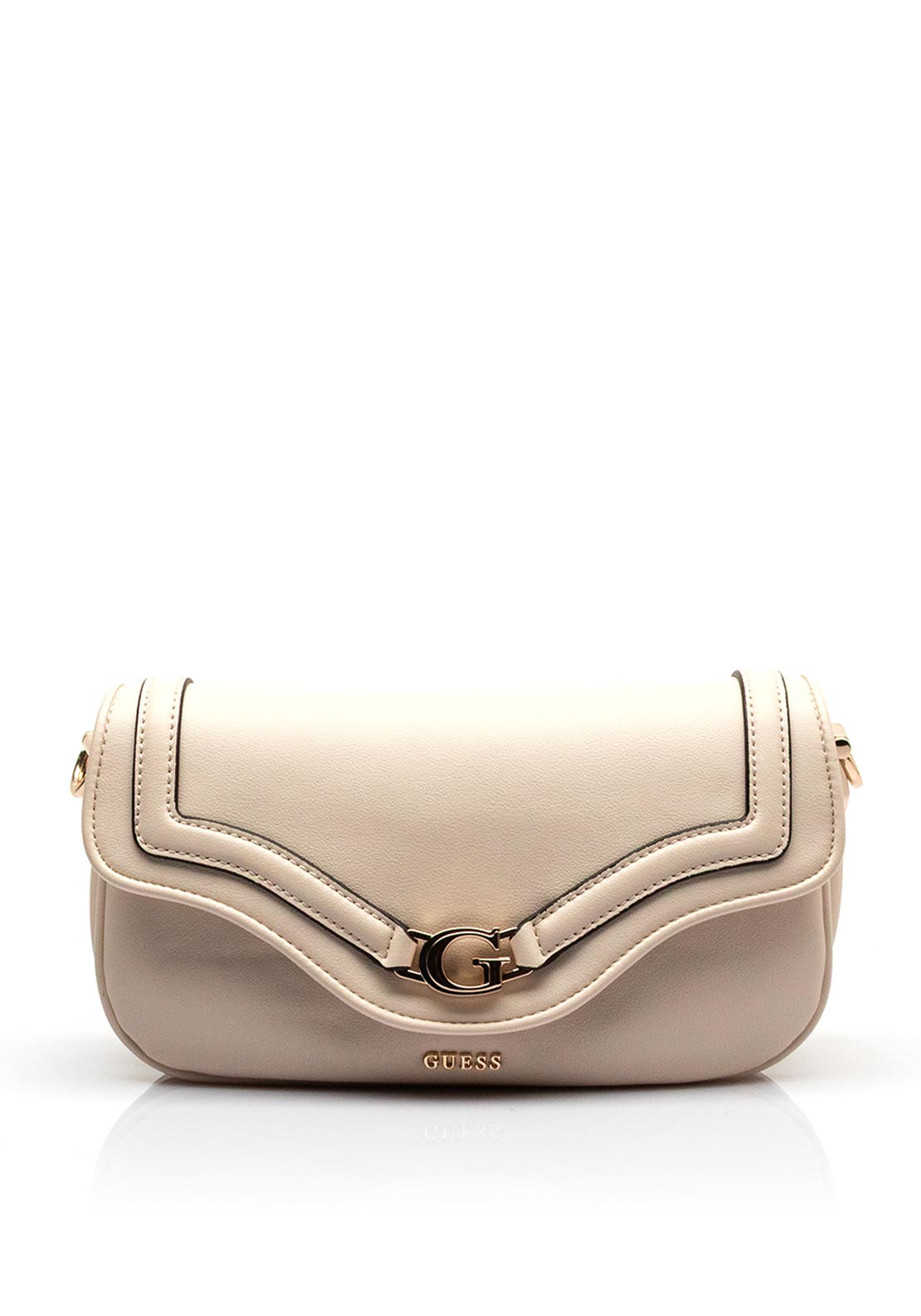 Guess Dea Flap Leather Small Shoulder Bag, Off White