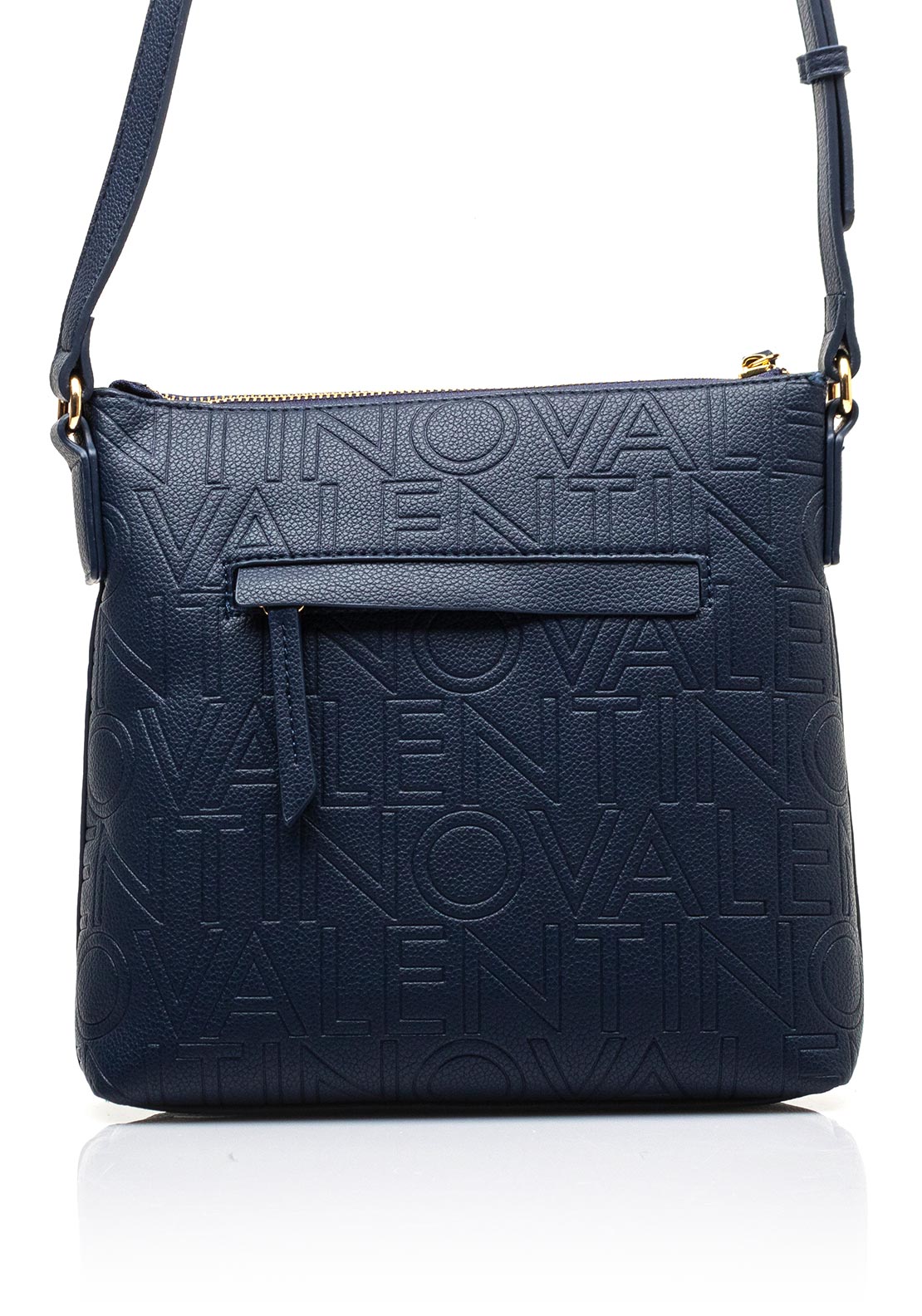 Valentino Pansy Embossed Monogram Print Crossbody Bag, Navy