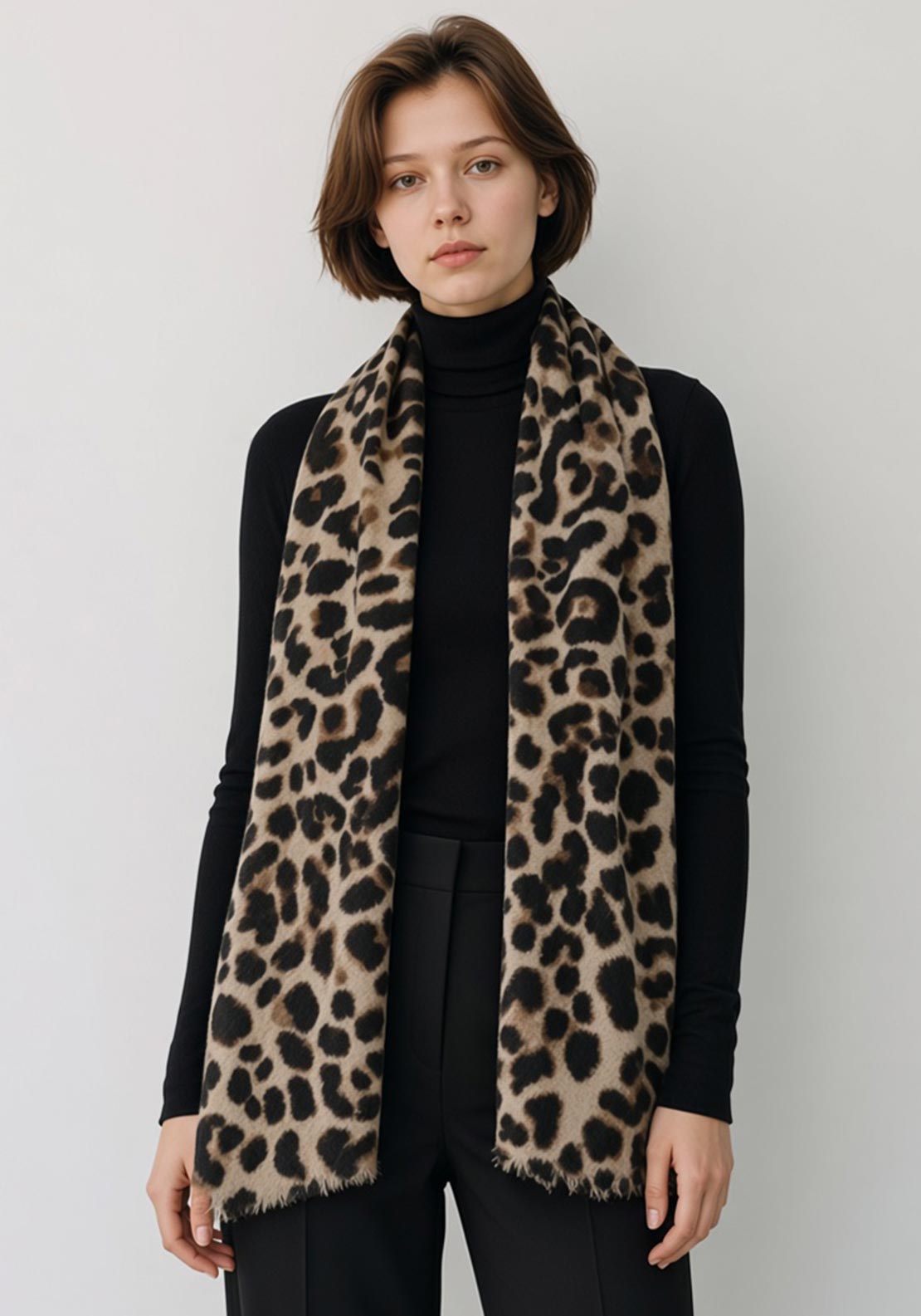 Guess Leopard Print Scarf, Beige Multi