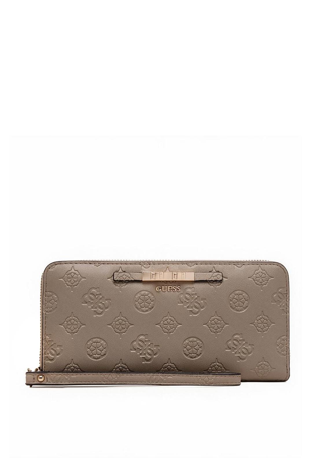 Guess Carmella Logo Embossed Large Wallet, Taupe