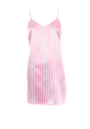 Serafina Collection Stripe Satin Robe and Nightdress Set, Pink