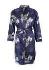 Serafina Collection Floral Satin Robe and Nightdress Set, Blue