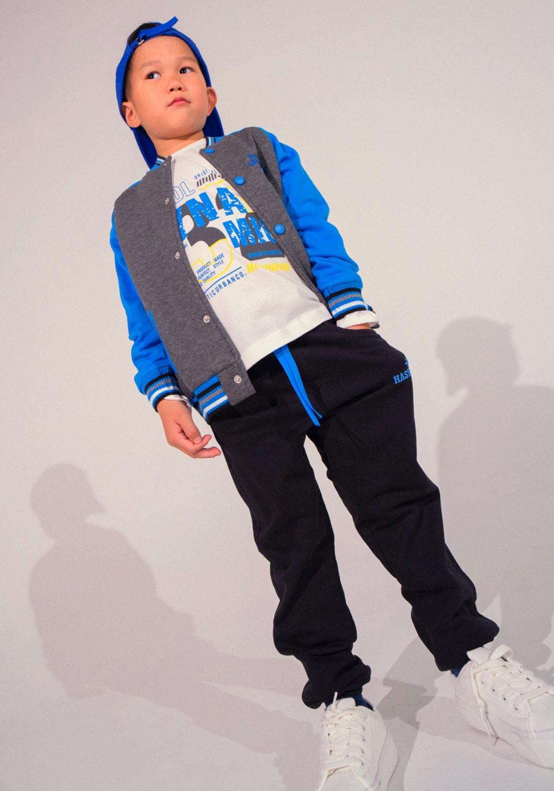 Hashtag Mini Boy Three Piece Leisure Tracksuit, Blue