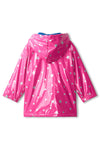 Hatley Mini Girls Glitter Stars Raincoat, Raspberry Rose