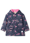 Hatley Mini girls Constellations Colour Changing Raincoat, Navy