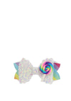 Hollihops and Flutterdlies Lollipop Glitter Bow, White Multi