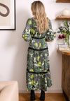 Hope & Ivy Dora Floral Tiered Maxi Dress, Green and Black