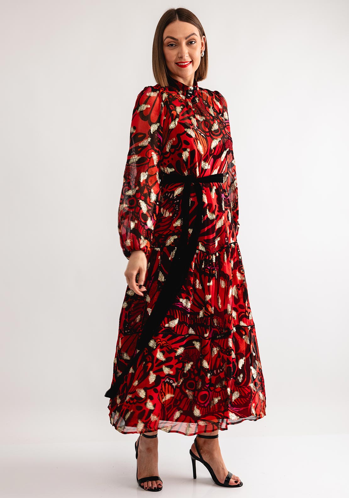 floral to see black floral print long sleeve mini dress SEA NY Viktoria Print Long Sleeve Mini Dress in Multi – Hampden Clothing