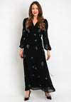 Hope & Ivy Embellished Wrap Maxi Dress, Black Blue