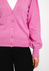 Ichi Sella Balloon Sleeve Knitted Cardigan,Super Pink