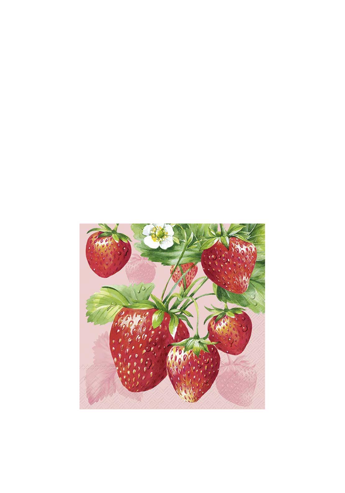 IHR Strawberry Fruits 20 Piece Napkins, Pink