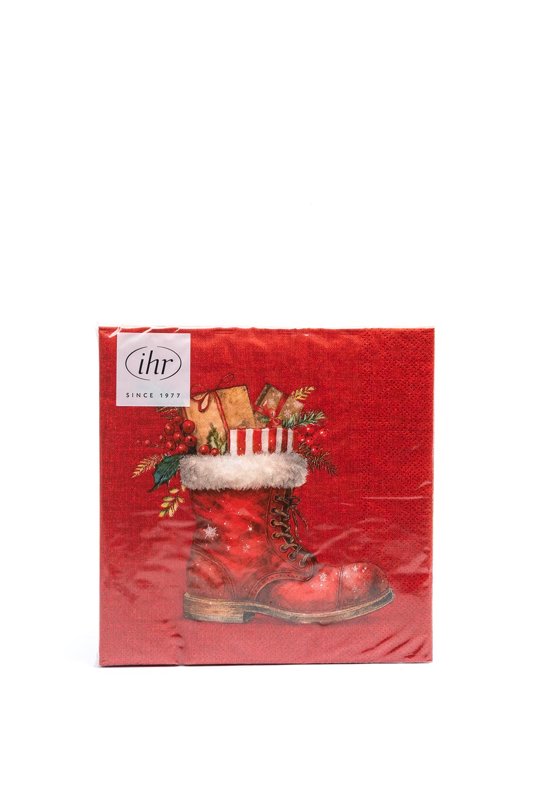 IHR Christmas Boot Napkins, Red