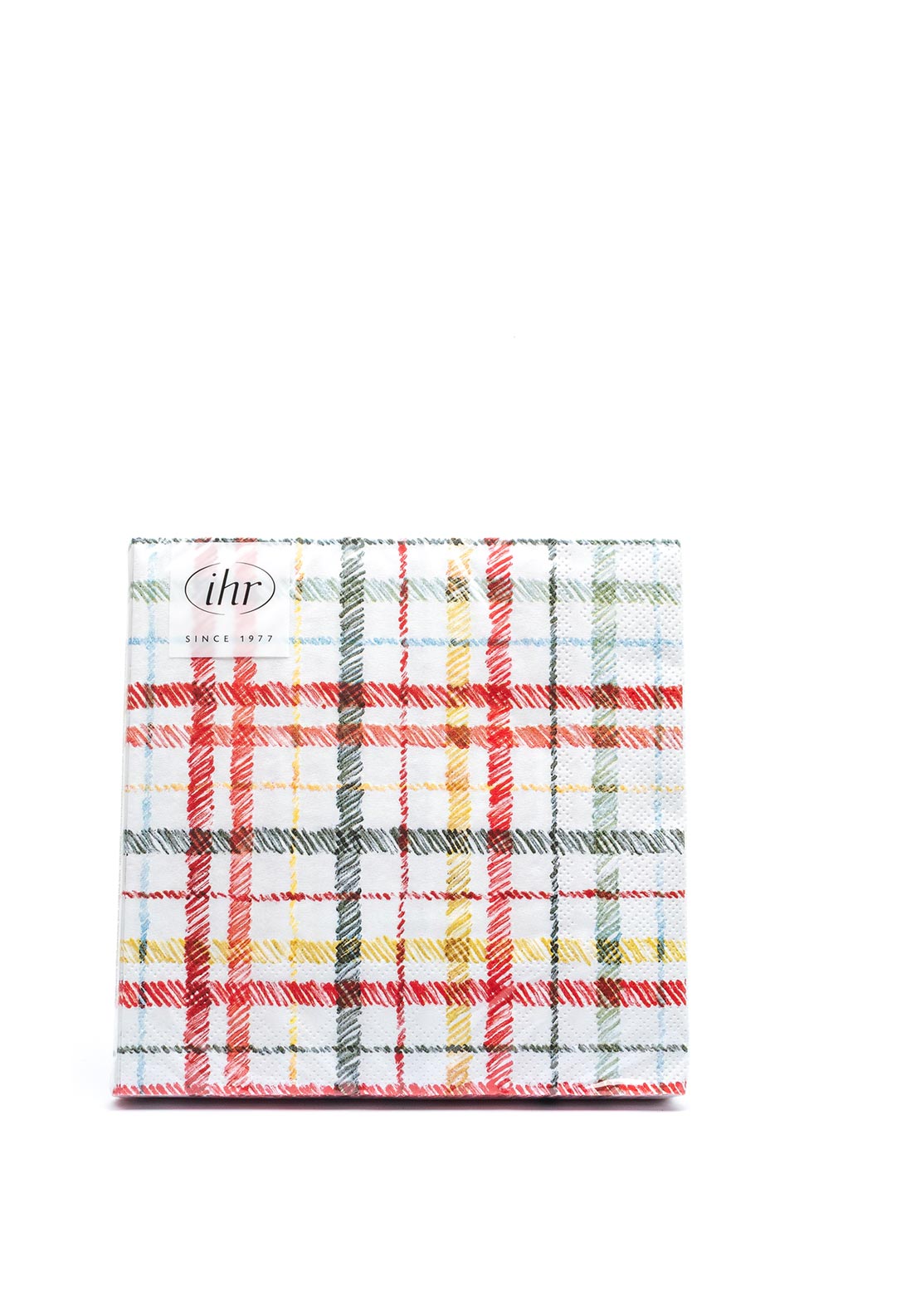 IHR Frosty Plaid Napkins, White Multi