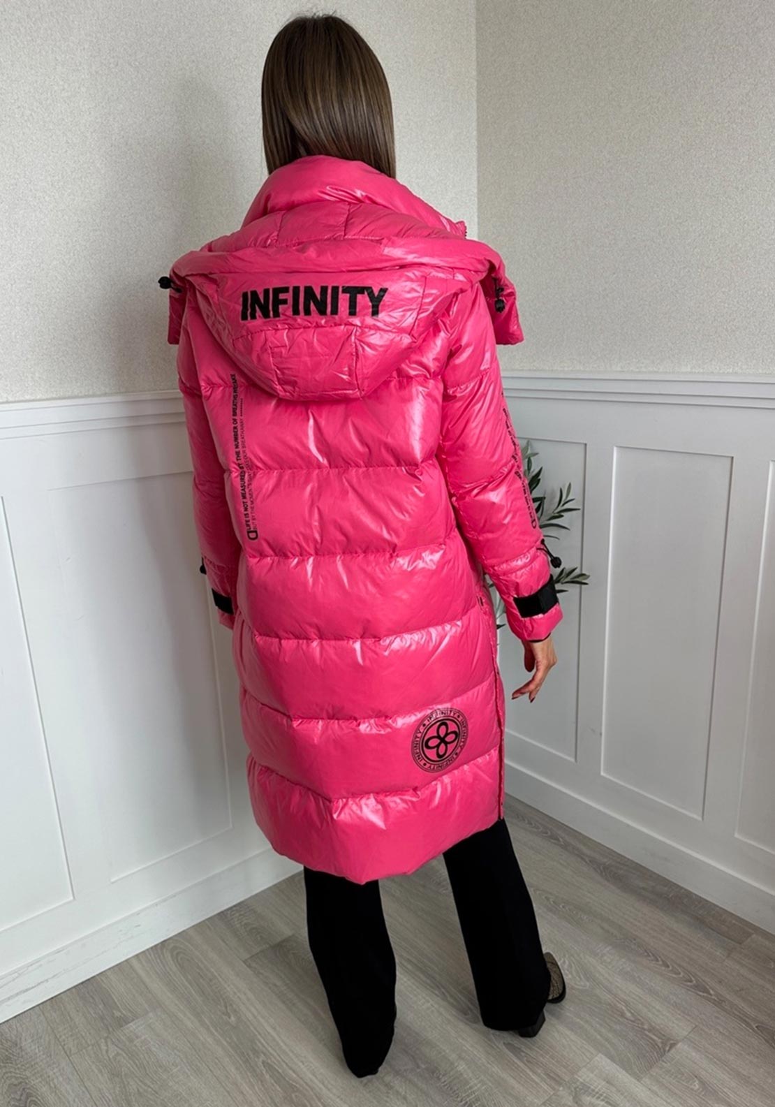 Serafina Collection Hooded Puffer Coat, Pink