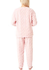 Indigo Sky Chilling Cuddle-Soft Cable Cosy Fleece Pyjama, Pink
