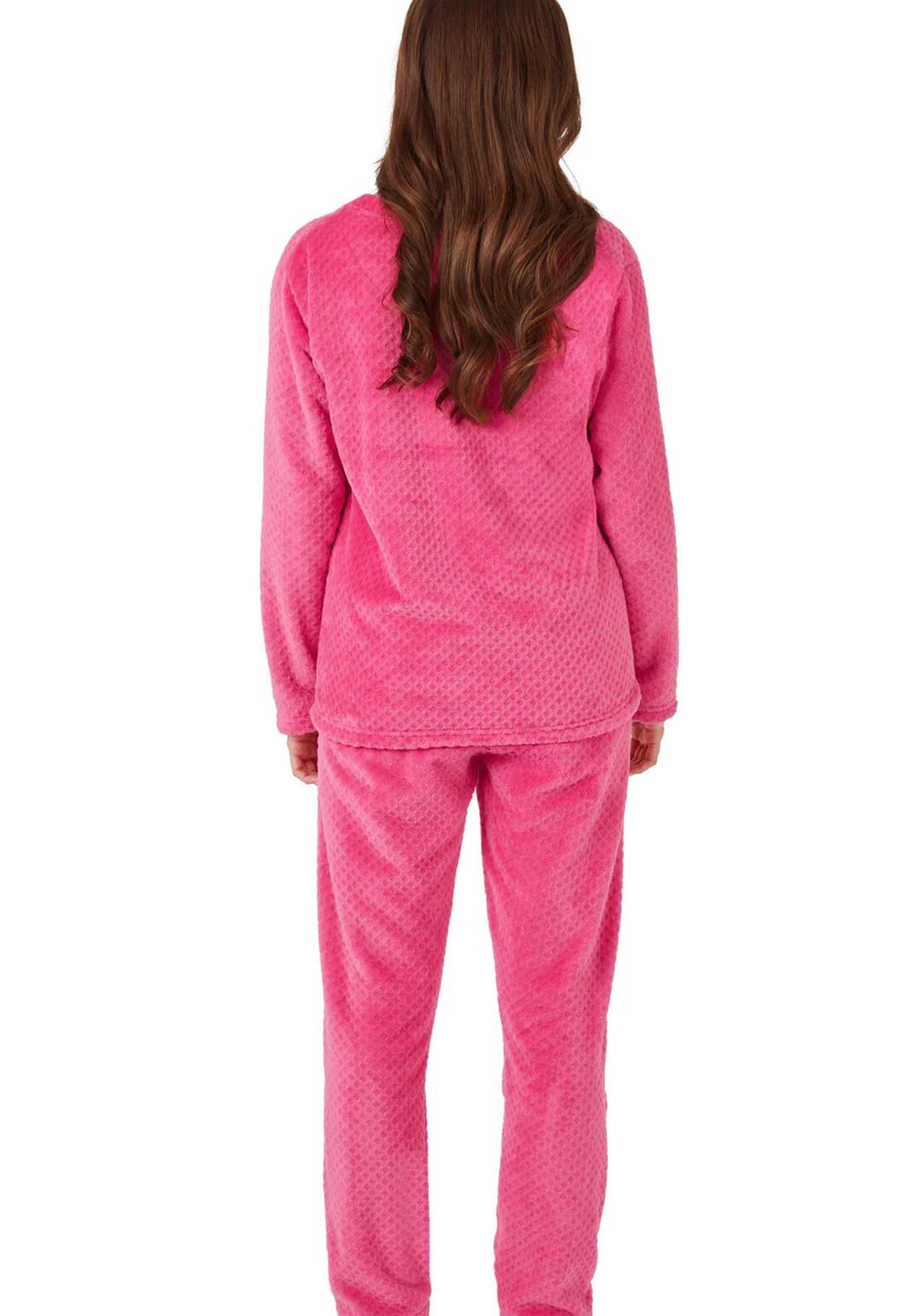 Indigo Sky Geometric Fleece Pyjama Set, Pink