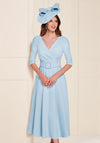 John Charles Beaded Buckle Applique Shoulder A-line Dress, Powder Blue