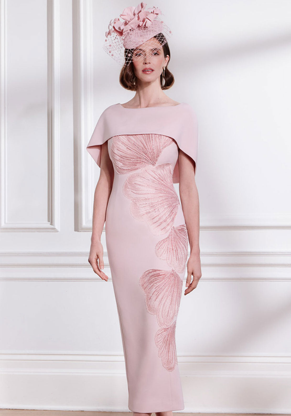 John Charles Embellished Petal Pencil Dress, Pink - McElhinneys John Charles Embellished Petal Pencil Dress, Pink - McElhinneys