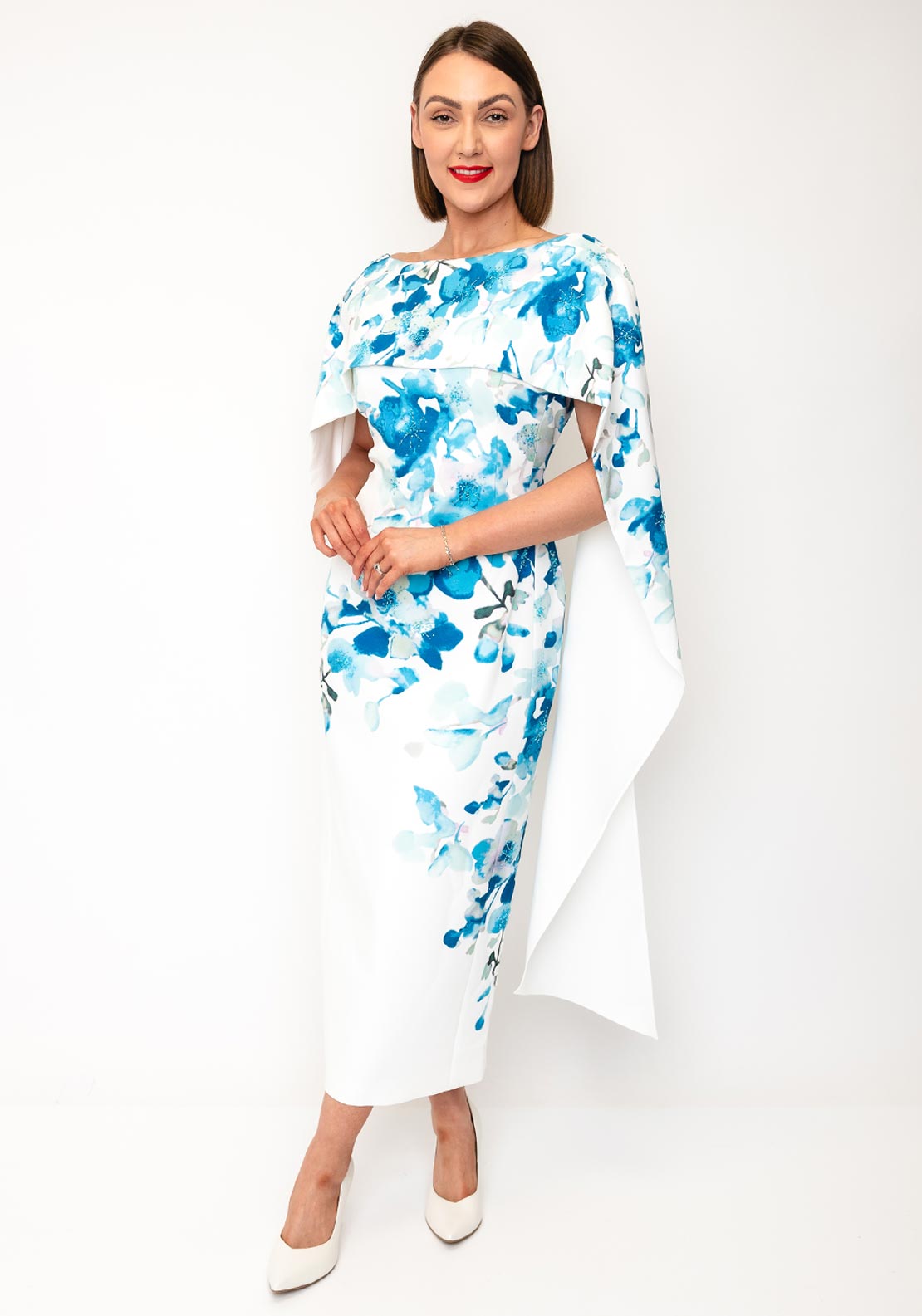 JOHN CHARLES STRAIGHT MIDI WITH CAPE