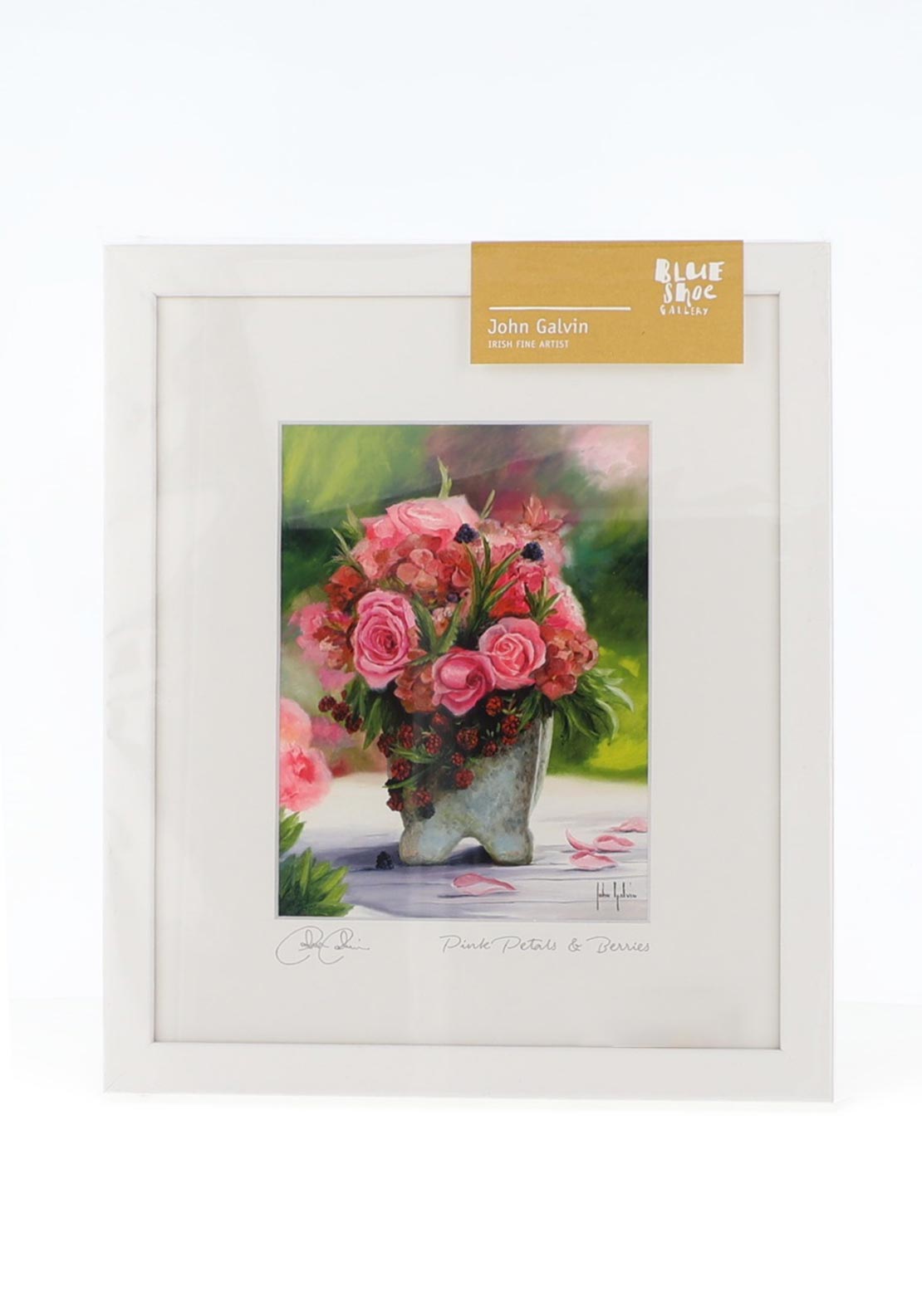 Blue Shoe Gallery “Pink Pettles & Berries” Framed Art by John Galvin
